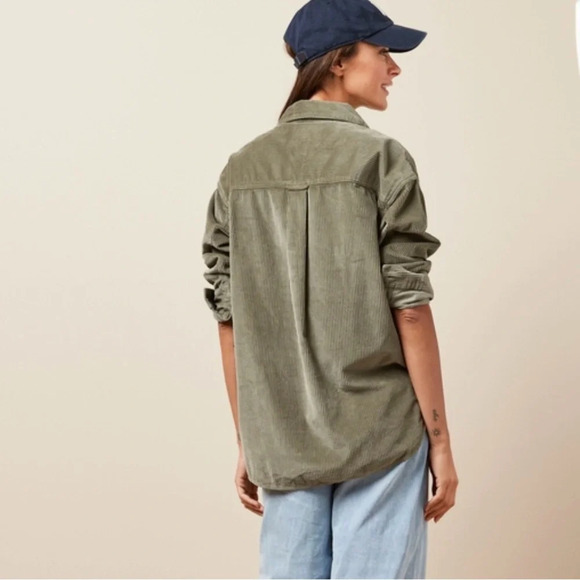 Sz US XXS AE women OVERSIZED CORDUROY SHIRT cotton,polyester NWT - Picture 2 of 7